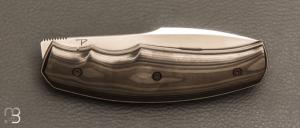  Couteau " Front Flipper custom " pliant par David Lespect - Fibre de carbone et lame RWL34