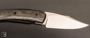 Couteau  " Front-flipper custom " par Fabrice Delbart - Fatcarbon® et lame en RWL34