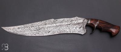     Couteau "Grand Fighter Sub-Hilt" custom fixe de Samuel Lurquin - Ironwood et damas