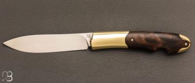    Couteau " Genèse  " custom par Frédéric Collin - Noyer et lame en RWL34