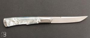   Couteau " Gentleman " pliant artisanal de Cyril Kalisz - Nacre et RWL34