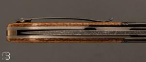    Couteau  "  Gyr " front flipper custom par Tim Bernard - Micarta  et Zirconium