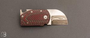     Couteau "Hérisson" custom par Alain André - Carbone rouge