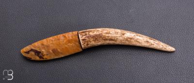 Couteau " Jaspe de Fontmaure et bois de cerf " par Kévin Chartier