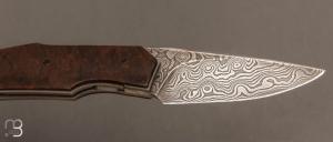    Couteau " Jinbei " custom de Gaël Chevalier - Micarta WW2 et damas