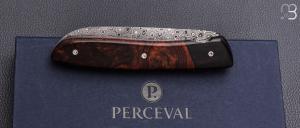  Couteau " L08 " par Atelier Perceval - ébène du Gabon bois de fer et lame damas