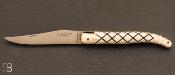 Couteau de collection Laguiole 13 cm ivoire de mammouth et ébène par Virgilio Munoz