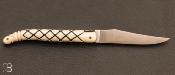 Couteau de collection Laguiole 13 cm ivoire de mammouth et ébène par Virgilio Munoz