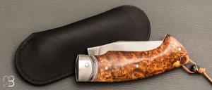  Couteau " Le 45 " Cran forcé par Mickaël Moing - Loupe d 'aulne et XC100