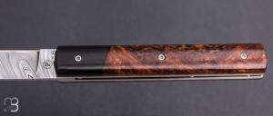   Couteau " Le Français "  par Atelier Perceval - Ebène du Gabon/Bois de fer et lame damas
