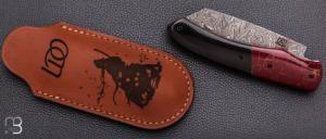  Couteau " Le Shogun " par Lames de l'Ouest - Buffle / Jaspe et Damasteel