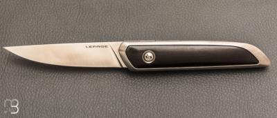    Couteau " Le Galeriste Titane LPO " button-lock par Lepage Knives - Ebène