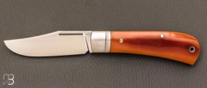   Couteau " Little Bad " custom - Vintage Micarta et RWL34 par Franck Souville