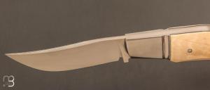   Couteau  " Lock-Back  " par Honoré Vilain - Ivoire de mammouth et RWL34
