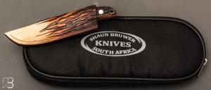   Couteau " Loveless City Knife Design " par Shaun Bruwer - Amber Stag et ATS-34