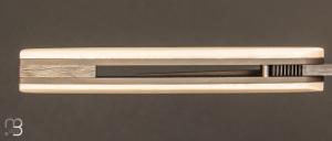   Couteau " Mastard " custom par Christophe Arbogast - Ivoire de mammouth et lame damas de Samuel Lurquin