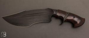 Couteau  "  Maximus Bowie  " custom fixe de Samuel Lurquin - Ironwood et L6 steel Blackwashed