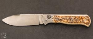 Couteau "  Morpho " par Éric Parmentier - Ivoire de mammouth et RWL-34