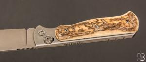  Couteau "  Morpho " par Éric Parmentier - Ivoire de mammouth et RWL-34
