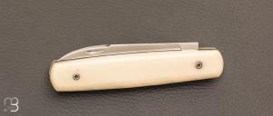   Couteau  "  Navette " custom de poche par Eric Albert - G-10 et 14c28N