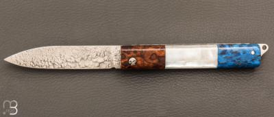  Couteau  "  L'Olonnois " de L'atelier du capitaine - Bois de fer, Abalone et bouleau madré