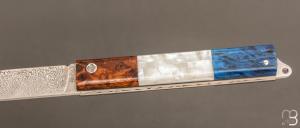  Couteau  "  L'Olonnois " de L'atelier du capitaine - Bois de fer, Abalone et bouleau madré