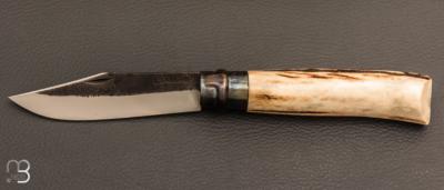  Couteau " Opinel N°09 " custom bois de cerf sambar par Laurent Gaillard