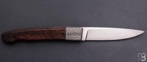     Couteau " Pièce unique " de collection par Philippe Ricard - Palissandre du Honduras / Damas et N690