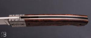     Couteau " Pièce unique " de collection par Philippe Ricard - Palissandre du Honduras / Damas et N690