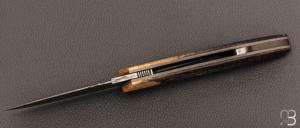   Couteau " Petit Duc " par Nicolas Kowal -Châtaignier ondé stabilisé et Damasteel