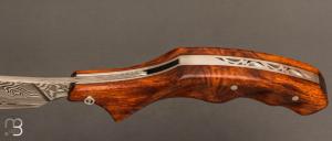    Couteau " Phasme  " Bois de Fer et Damas par la Coutellerie Savignac