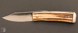  Couteau  de poche Pimontais Bois de cerf de Richard Ciachera