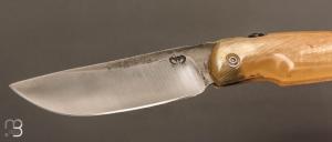 Couteau de poche Piémontais par Mickael Moing - Corne de bélier et 100c6