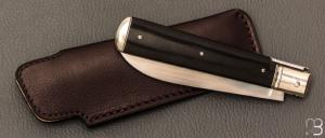 Couteau " Pradel à mouche " par Romain Alvarez -  ébène et lame RWL-34