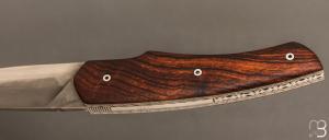   Couteau " Quetsche V2 " cran forcé par Louis Contat - Bois de fer et acier C130