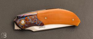  Couteau " Rocket " custom de Stéphane Sagric - Micarta Westinghouse et ZircuTi