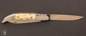 Couteau " Rumilly 2 lames " en galalithe par François Bignon - Atelier Solognot