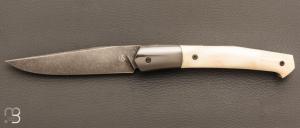  Couteau  " Sacre " de collection par Yorick Stoupy - Ivoire de phacochère et 14c28N