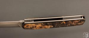    Couteau " Sanjo " custom par Guy Poggetti - Loupe de marronnier et Elmax