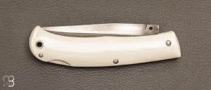    Couteau " Si-Vil "  custom lock-back par Raphaël Durand - Acier 90McV8 et G10 blanc