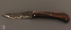 Couteau " Slipjoint " custom par Karim Valentin - Les couteaux D'Hure - Ebne royale et lame sandwich C130 Nickel