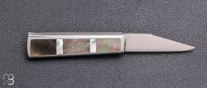   Couteau " Slipjoint " par Nicolas Couderc - Nacre et lame en RWL34