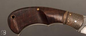   Couteau  "  Superbee " pliant custom par Nicolas Weber - Gidgee ondé stabilisé