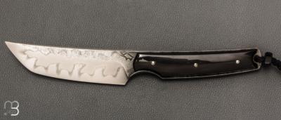    Couteau "Tanto" fixe forgé par Guy Poggetti - Corne de buffle et C130