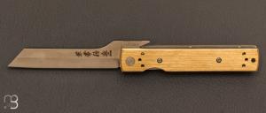 Couteau " Tanzaku-Tou " Higonokami par Kane Tsune - Laiton et AUS-8
