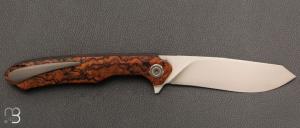   Couteau " UKKO " front flipper par Bouvier Knives - Bertrand Maxime - Bois de fer et lame en RWL34