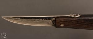   Couteau " XIII " par Martin CLAUDEL - Chêne et sandwich acier ancien et vieux fer feuilleté