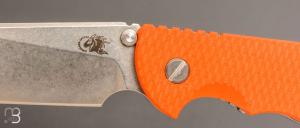   Couteau " XM-24 " par Rick Hinderer - G10 orange et lame en S35VN