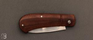   Couteau  "  Zulu " pliant custom par Nicolas Weber - Micarta et lame en N690Co