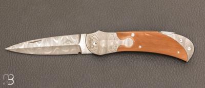  Couteau " automatique  " pliant damas par Warren OSBORNE